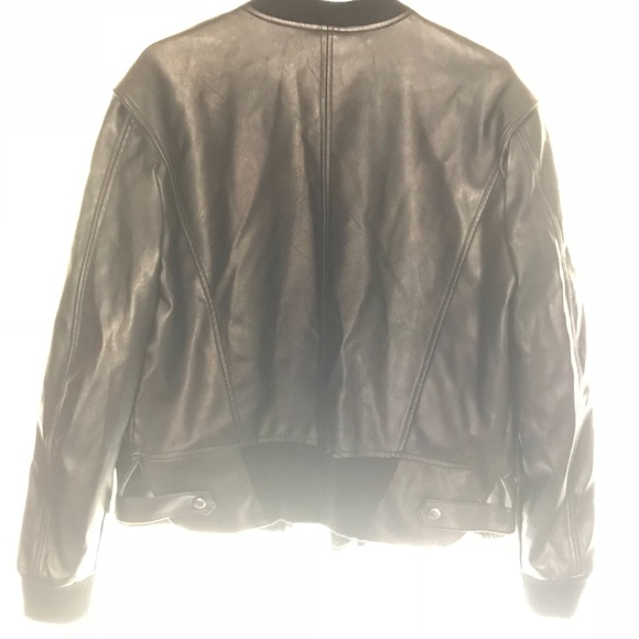 GUESS Faux Leather Bomber Jacket - Picture 4 of 8